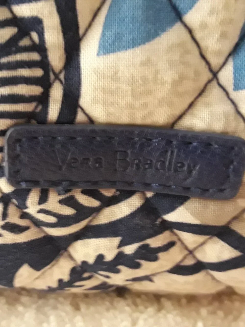 Cosmetic Bag Vera Bradley, Lined Interior, Quilted, Zip Top, Santiago Retired